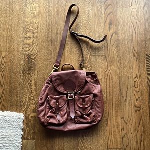 Free People Brown Small Messenger Bag
